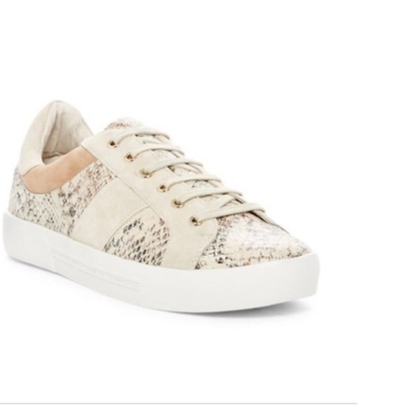 Joie Leather Suede Snakeskin Effect Low-Top Sneakers Sz 8,5 - Picture 13 of 13